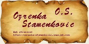 Ozrenka Stamenković vizit kartica